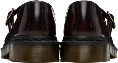 Dr. Martens Elphie Glossy Wine Red Leather Mary Janes Women In Brown