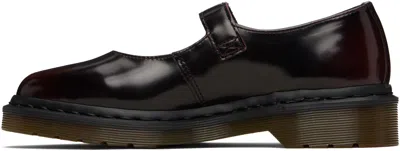Dr. Martens Elphie Glossy Wine Red Leather Mary Janes Women In Brown