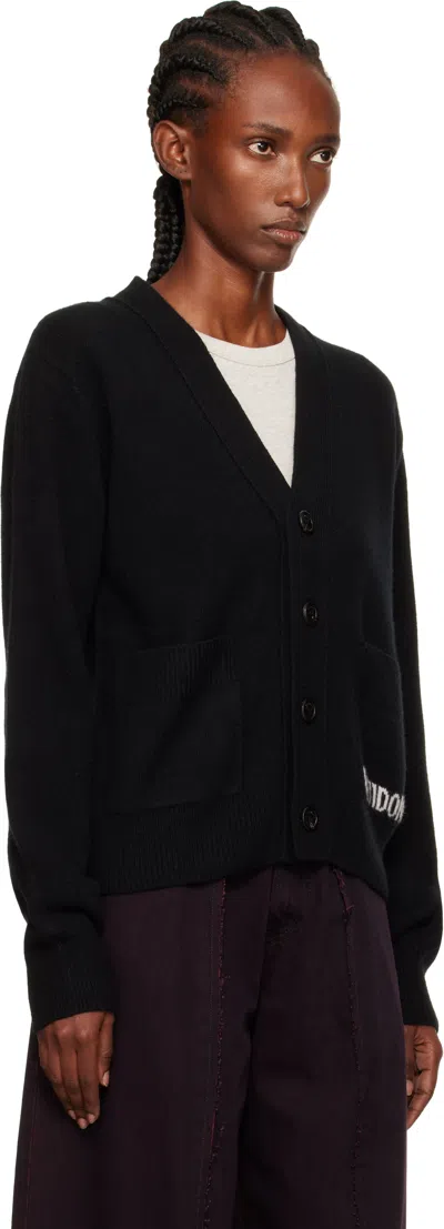 We11 Done Logo-print V-neck Jumper In Black