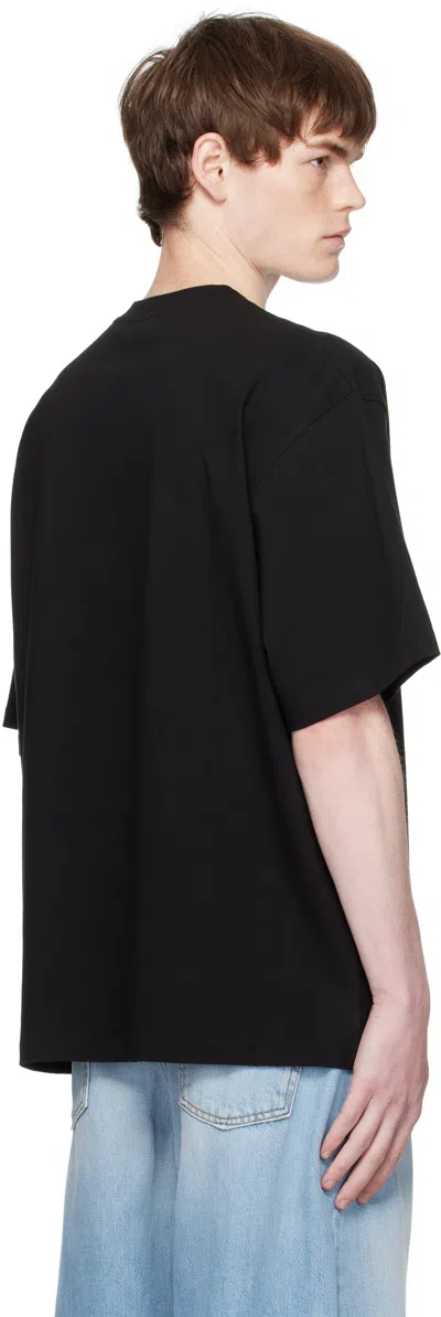 We11 Done Black Multi Rainbow Logo T-shirt In Black