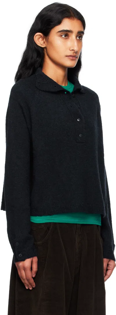 Cordera Navy Baby Alpaca Sweater In Black