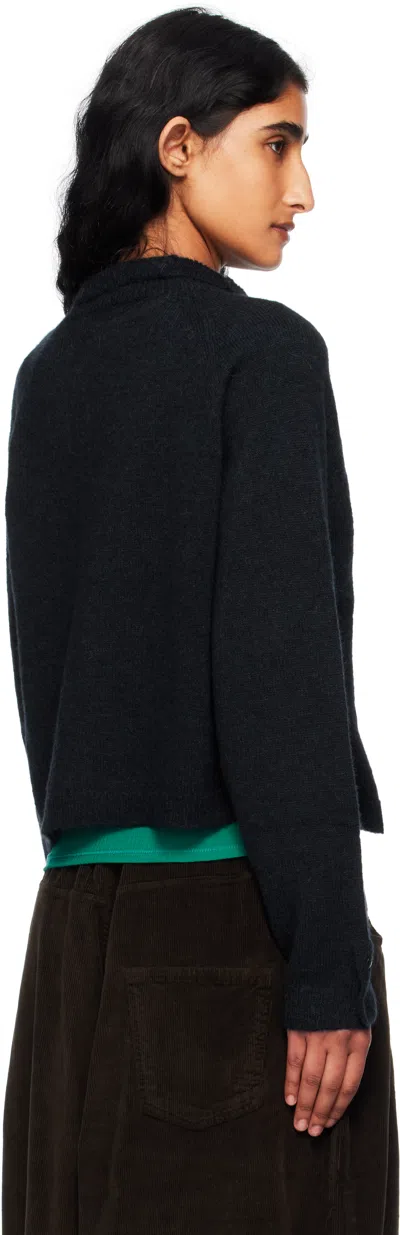 Cordera Navy Baby Alpaca Sweater In Black