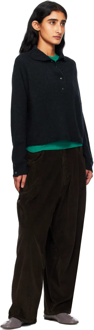 Cordera Navy Baby Alpaca Sweater In Black