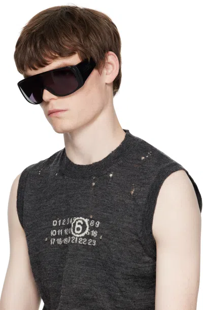 Mm6 Maison Margiela Black Mask Sunglasses In Black