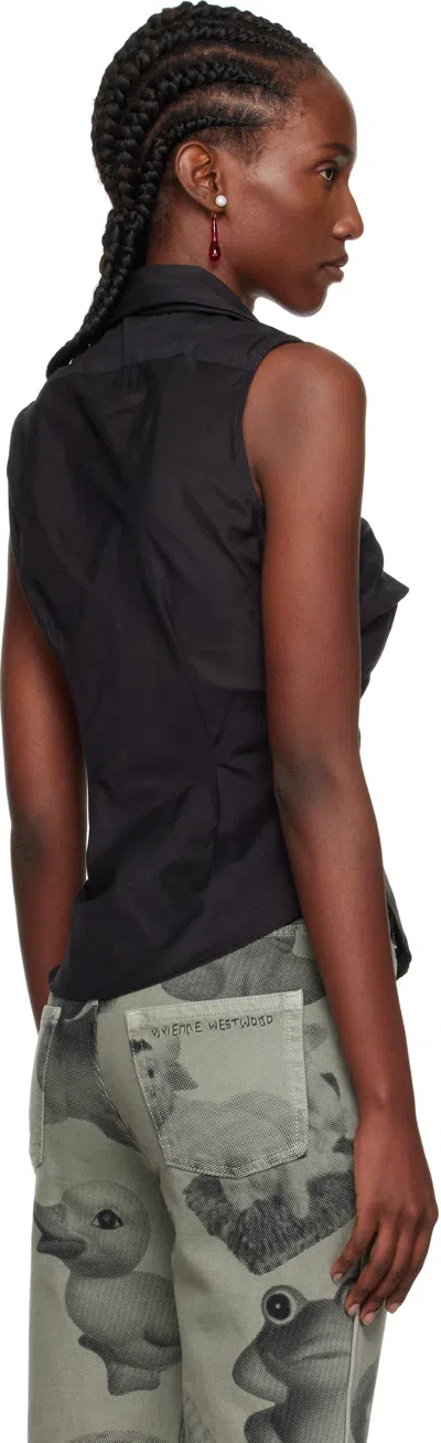 Vivienne Westwood Sleeveless Collared Shirt Button Detailing In Gray