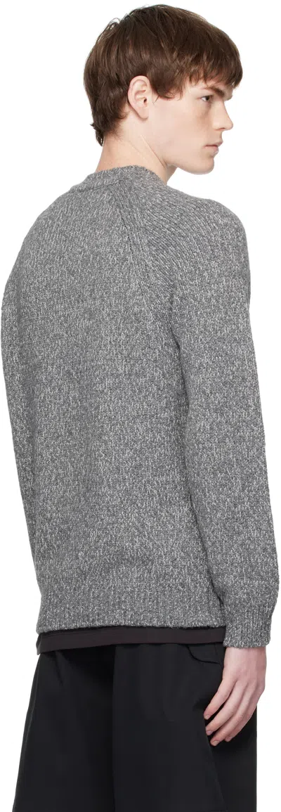 Stone Island Grey Wool Sweater With Logo