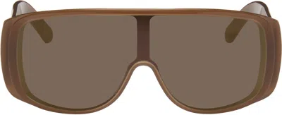 Mm6 Maison Margiela Brown Mask Sunglasses In Brown