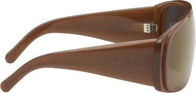 Mm6 Maison Margiela Brown Mask Sunglasses In Brown