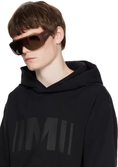 Mm6 Maison Margiela Brown Mask Sunglasses In Brown