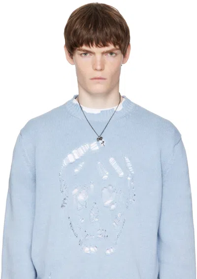 Alexander Mcqueen Skull & Dipped Rose Necklace In Metallic