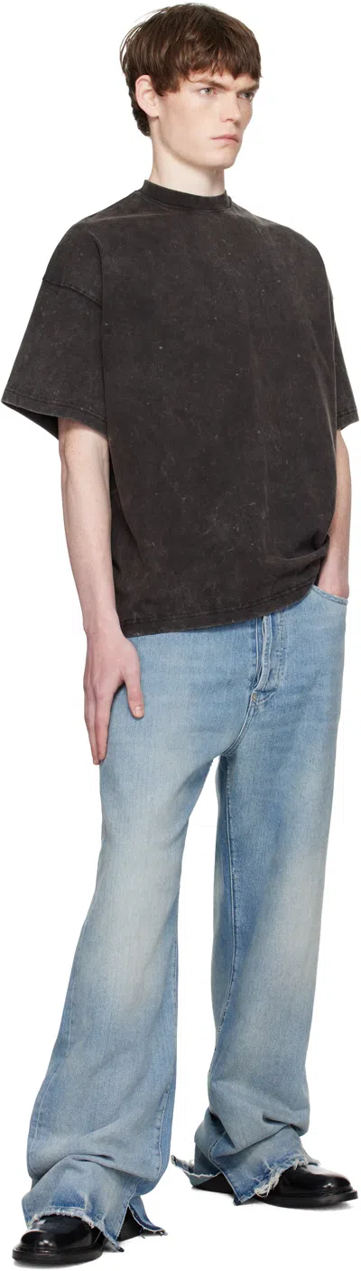 We11 Done Gray Dyed Oversized Basic T-shirt In Gray