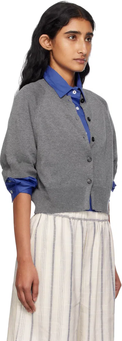 Cordera Gray Cotton Cashmere Cardigan In Gray