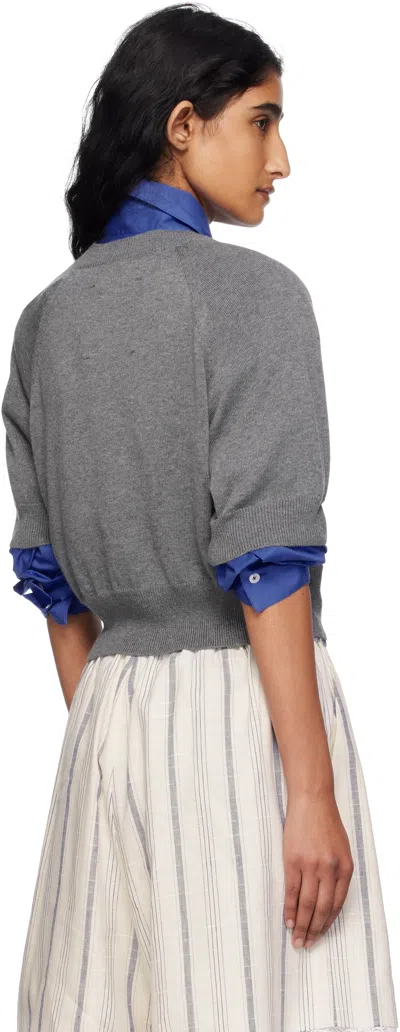 Cordera Gray Cotton Cashmere Cardigan In Gray