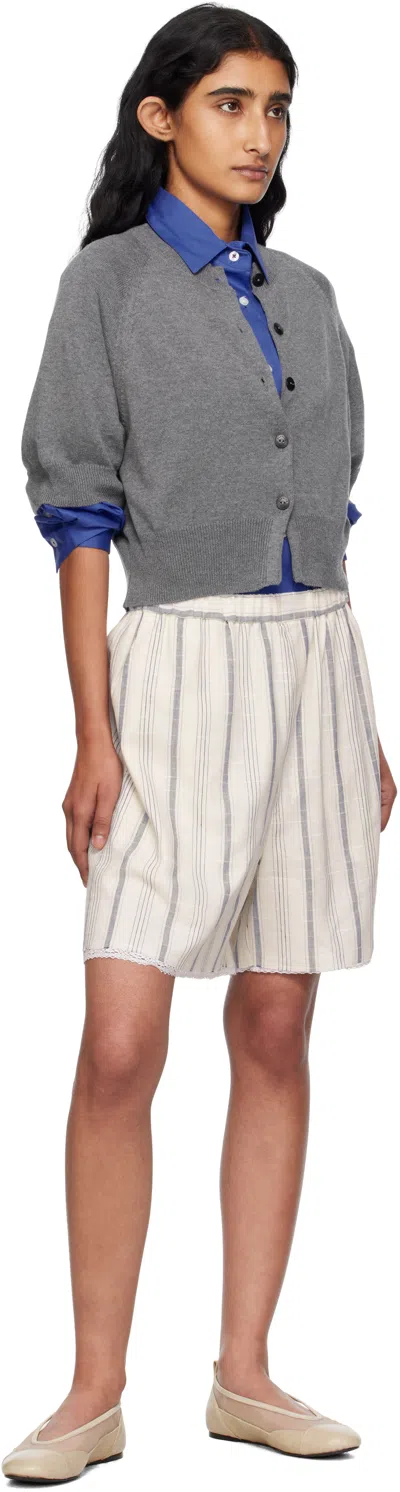 Cordera Gray Cotton Cashmere Cardigan In Gray