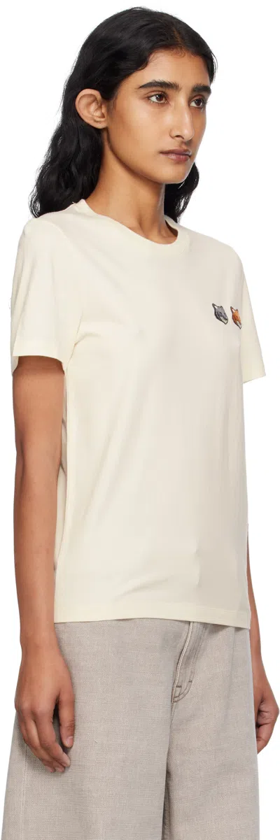 Maison Kitsuné Maison Kitsune' Double Bold Fox Head Cotton T Shirt In Neutral