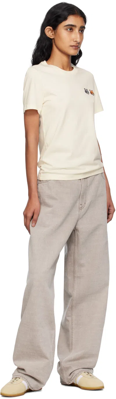 Maison Kitsuné Maison Kitsune' Double Bold Fox Head Cotton T Shirt In Neutral