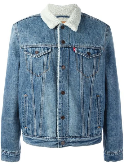 Levi's Faux Shearling & Cotton Denim Jacket In Blue