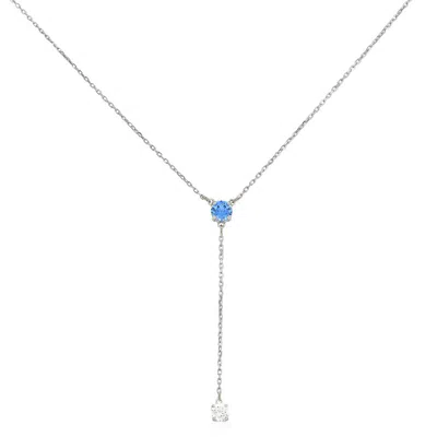 Swarovski Stilla Attract Rhodium Plated Y Necklace In Metallic