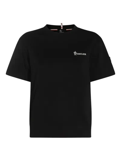 Moncler Grenoble Woman T-shirt Black Size M Cotton In Black