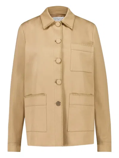 Gabriela Hearst Ulu Chore Jacket In Camel Sea Island Cotton Twill In Brown