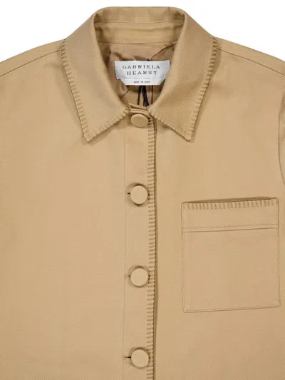 Gabriela Hearst Ulu Chore Jacket In Camel Sea Island Cotton Twill In Brown