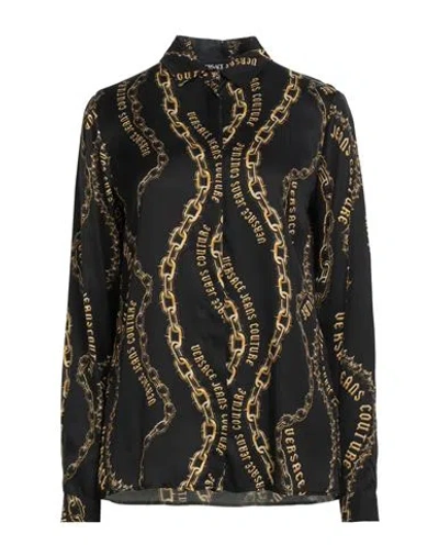 Versace Jeans Couture Woman Shirt Black Size 14 Viscose In Black