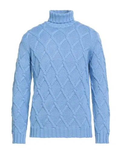 Filippo De Laurentiis Man Turtleneck Light Blue Size 42 Virgin Wool In Blue