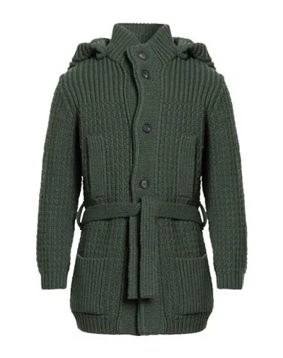 Tagliatore Man Cardigan Green Size 38 Wool, Polyamide In Green
