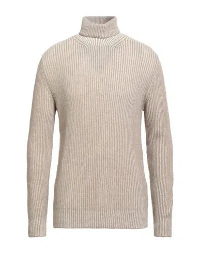 Tagliatore Man Turtleneck Beige Size 38 Wool In Gray