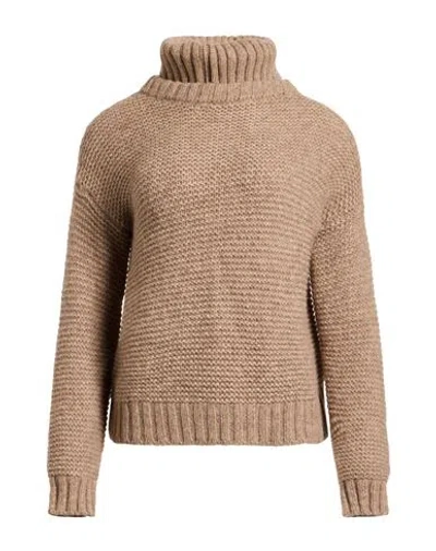 Woolrich Woman Turtleneck Camel Size M Alpaca Wool, Wool, Polyamide In Brown