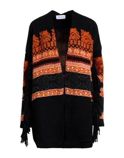 Gaelle Paris Gaëlle Paris Woman Cardigan Black Size 1 Synthetic Fibers, Mohair Wool, Wool, Alpaca Wool, Cotton In Multi