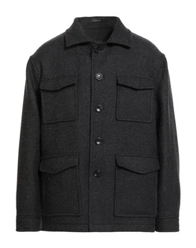 Tagliatore Man Coat Charcoal Size 40 Virgin Wool In Gray