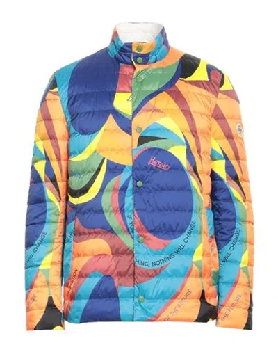 Herno Globe Man Puffer Orange Size 40 Polyester In Multi