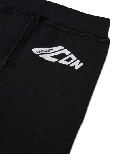 Dsquared2 Icon-print Drawstring Track Pants In Black