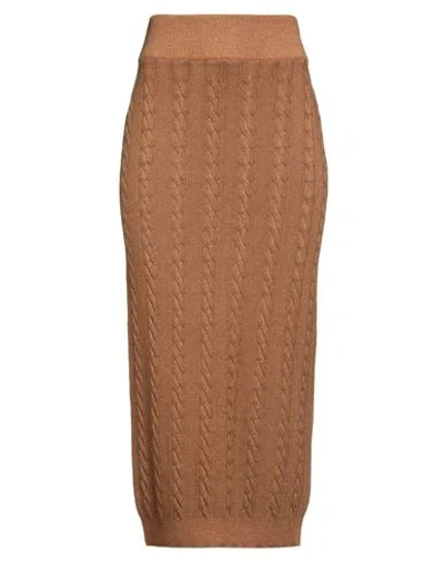 Woolrich Cable Knit Longuette With Drawstring Waist In Brown