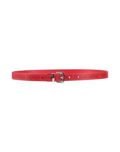 Hugo Boss Hugo Woman Belt Pink Size 30 Leather In Red