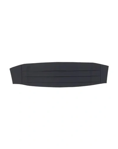 Tagliatore Man Belt Midnight Blue Size Onesize Polyester In Black