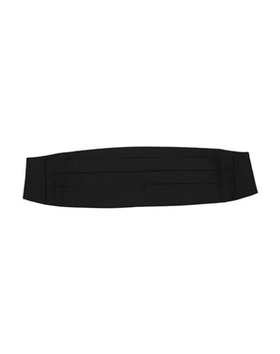 Tagliatore Man Belt Midnight Blue Size Onesize Polyester In Black