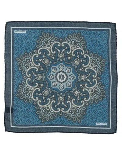 Tagliatore Man Scarf Midnight Blue Size - Wool In Multi