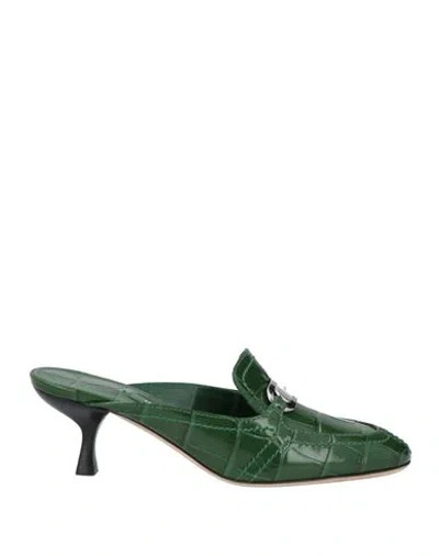 Ferragamo Eloyde 55 Croc-embossed Leather Mules In Green