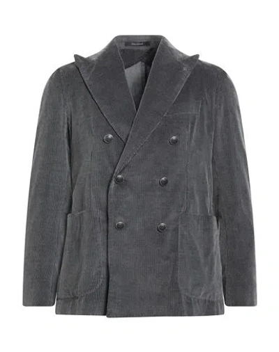 Tagliatore Man Blazer Grey Size 38 Cotton, Cashmere In Multi