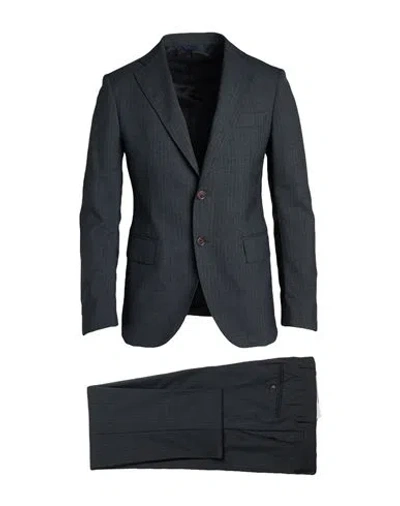 Tombolini Man Suit Charcoal Size 48 Wool In Gold