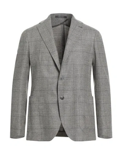 Tagliatore Man Blazer Grey Size 42 Virgin Wool In Gray