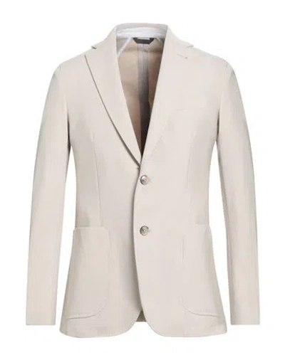 Tombolini Man Blazer Cream Size 48 Cotton, Polyamide, Elastane In Nude