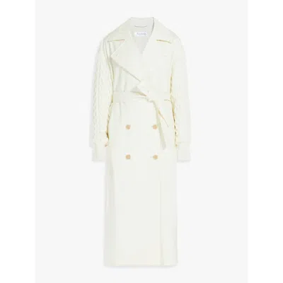 Max Mara Waterproof Gabardine Wool Windbreaker In White