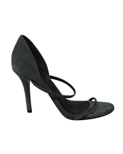 Alexander Wang Stasya Strap Sandals In Dusty Blue Suede In Blue