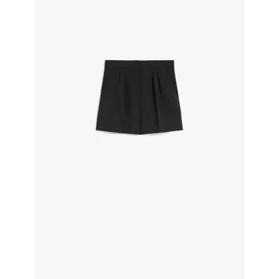 Max Mara Double Cloth Shorts In Black
