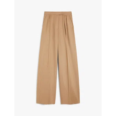Max Mara Straight Leg Trousers High Waist In Brown