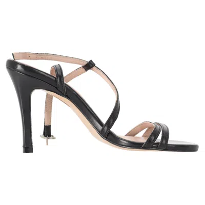 Iris & Ink Laurel Slingback Sandals In Black Leather