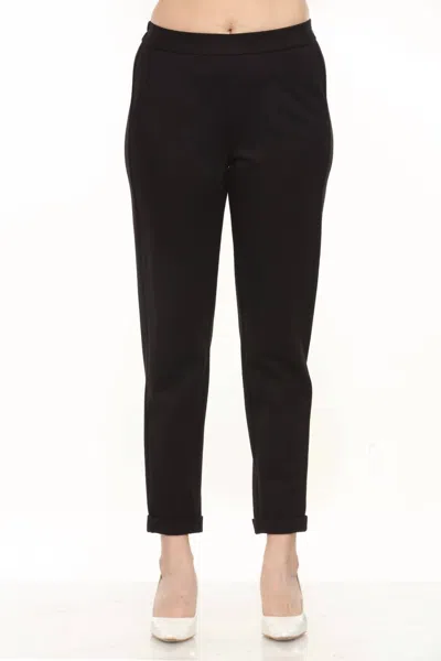 Joseph Ribkoff Cuffed Pull On Slim Trouser In Black In Black